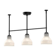 ALORA LP540334MBGO - Westlake 34-in Glossy Opal Glass/Matte Black 3 Lights Linear Pendant
