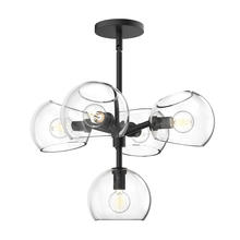 ALORA CH548518MBCL - Willow 18-in Clear Glass/Matte Black 5 Lights Chandeliers