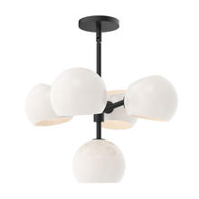 ALORA CH548518MBOP - Willow 18-in Matte Black/Opal Matte Glass 5 Lights Chandeliers