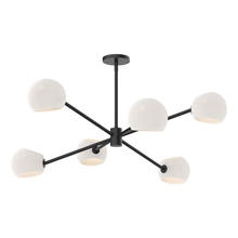 ALORA CH548637MBOP - Willow 37-in Matte Black/Opal Matte Glass 6 Lights Chandeliers
