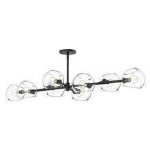 ALORA LP548848MBCL - Willow 48-in Clear Glass/Matte Black 8 Lights Linear Pendant