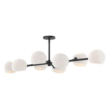 ALORA LP548848MBOP - Willow 48-in Matte Black/Opal Matte Glass 8 Lights Linear Pendant