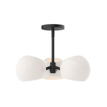 ALORA PD548315MBOP - Willow 16-in Matte Black/Opal Matte Glass 3 Lights Pendant