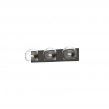 ALORA VL548322MBCL - Willow 22-in Clear Glass/Matte Black 3 Lights Vanity