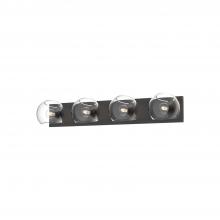 ALORA VL548431MBCL - Willow 31-in Clear Glass/Matte Black 4 Lights Vanity