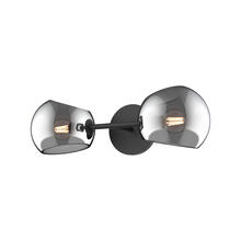 ALORA WV548217MBSM - Willow 17-in Matte Black/Smoked Solid Glass 2 Lights Wall/Vanity