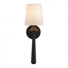 ALORA WV497106MBWL - Bridgette 16-in Matte Black/White Linen Socket Wall/Vanity Light